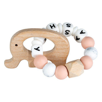 Lilly personalized silicone teething ring with baby name, view 20