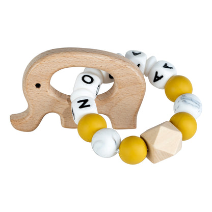 Lilly personalized silicone teething ring with baby name, view 26