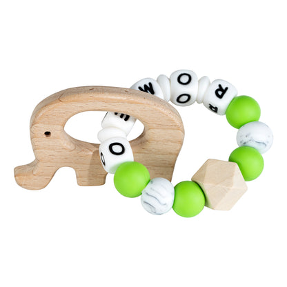 Lilly personalized silicone teething ring with baby name, view 28