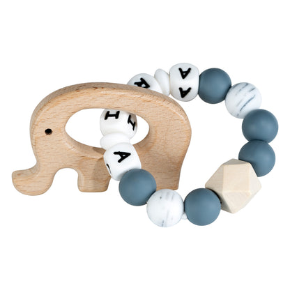 Lilly personalized silicone teething ring with baby name, view 30