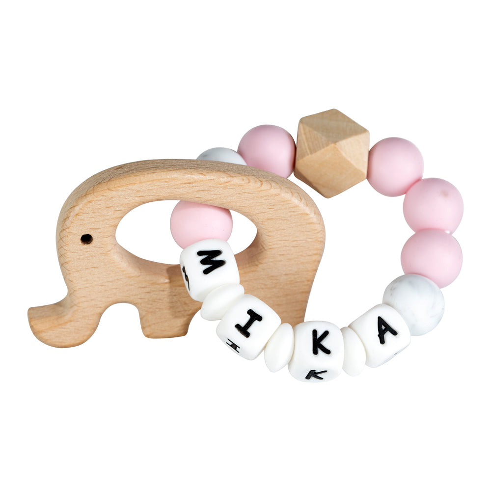 Lilly personalized silicone teething ring with baby name, view 33