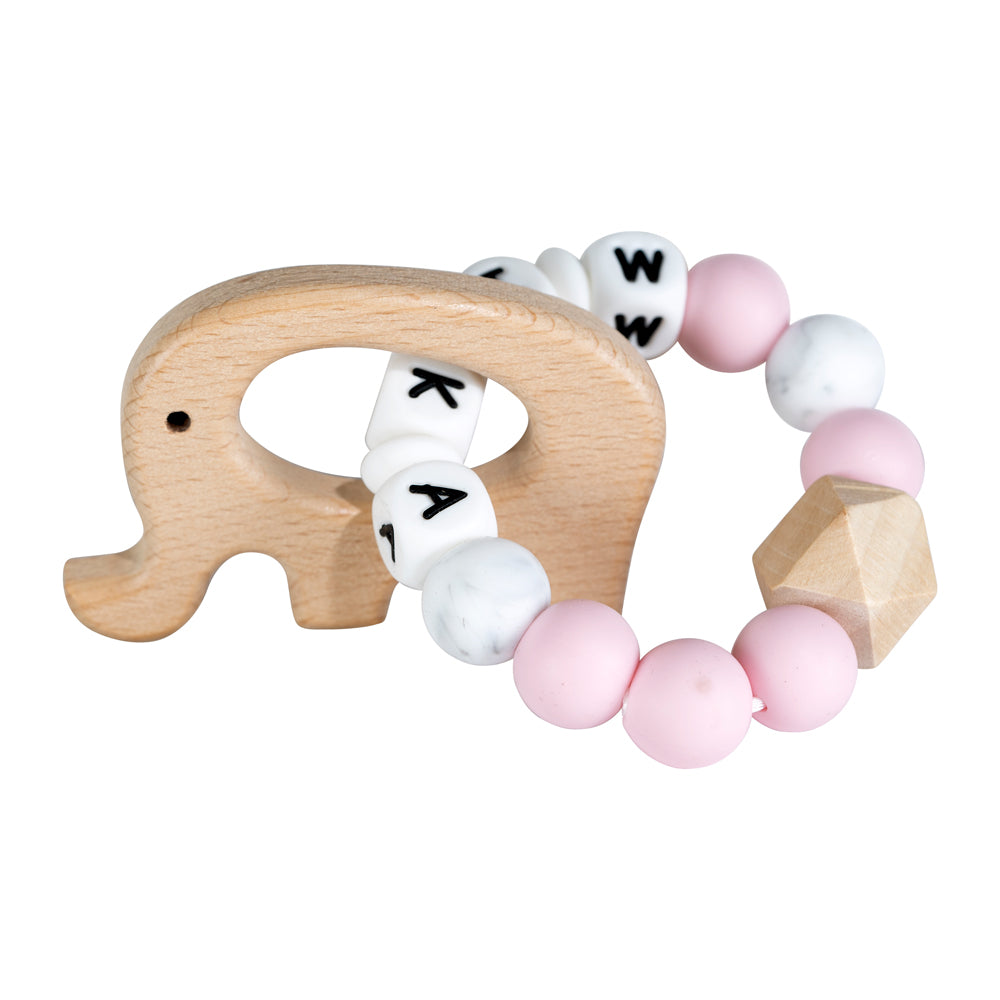 Lilly personalized silicone teething ring with baby name, view 34