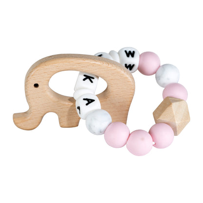 Lilly personalized silicone teething ring with baby name, view 34