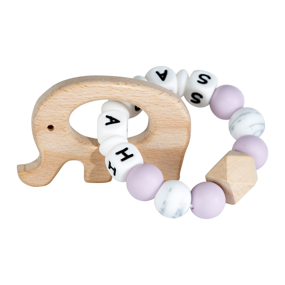 Lilly personalized silicone teething ring with baby name, view 36