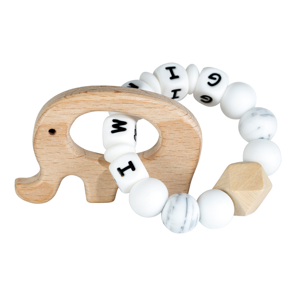 Lilly personalized silicone teething ring with baby name, view 38