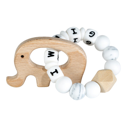 Lilly personalized silicone teething ring with baby name, view 38
