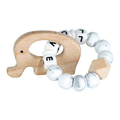 Lilly personalized silicone teething ring with baby name, view 39