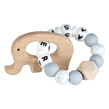 Lilly personalized silicone teething ring with baby name, view 40