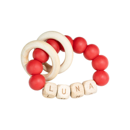 Personalized silicone teething ring with baby name, view 26