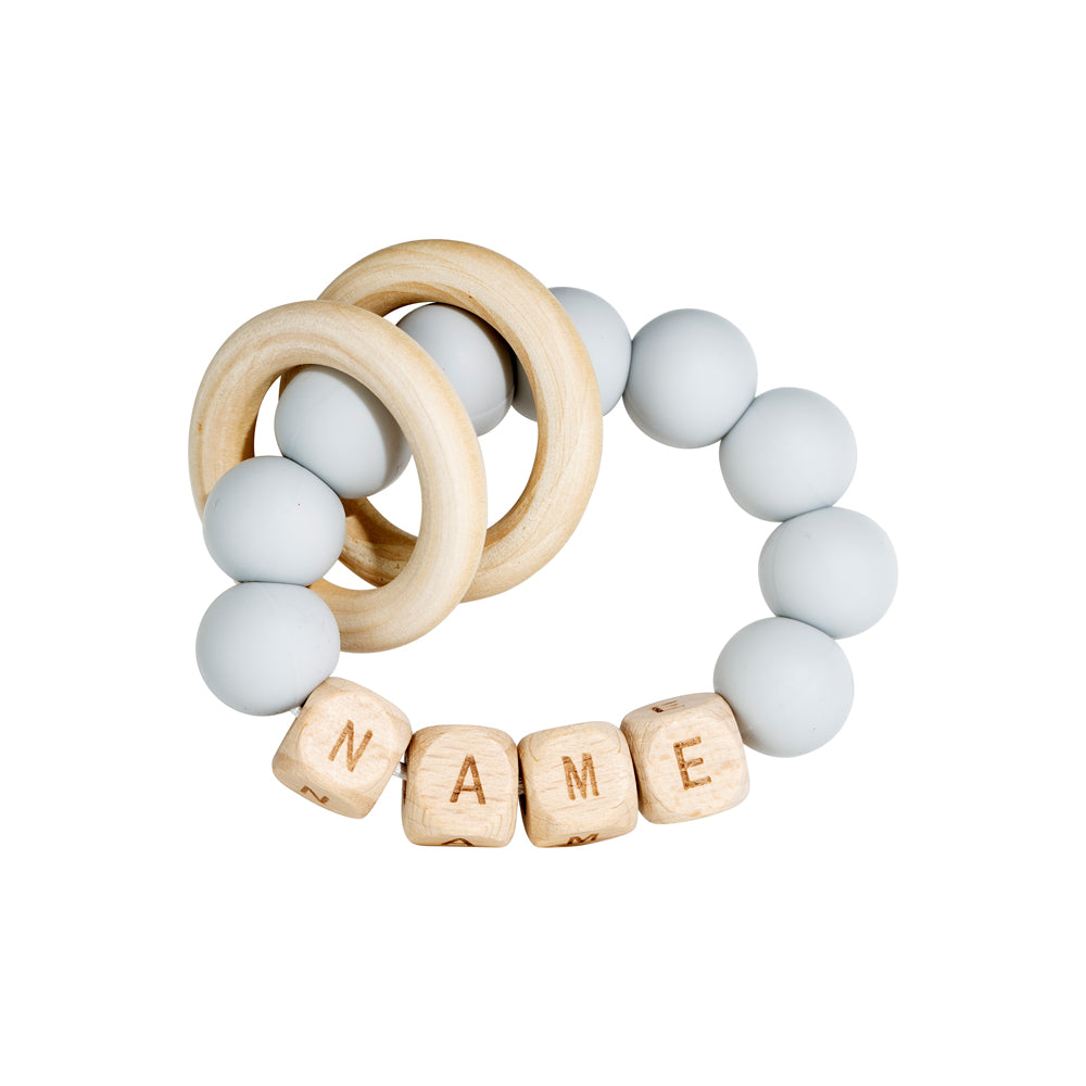 Personalized silicone teething ring with baby name, view 28