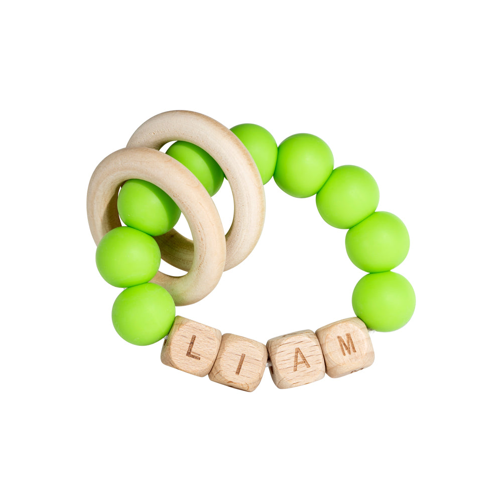 Personalized silicone teething ring with baby name, view 30
