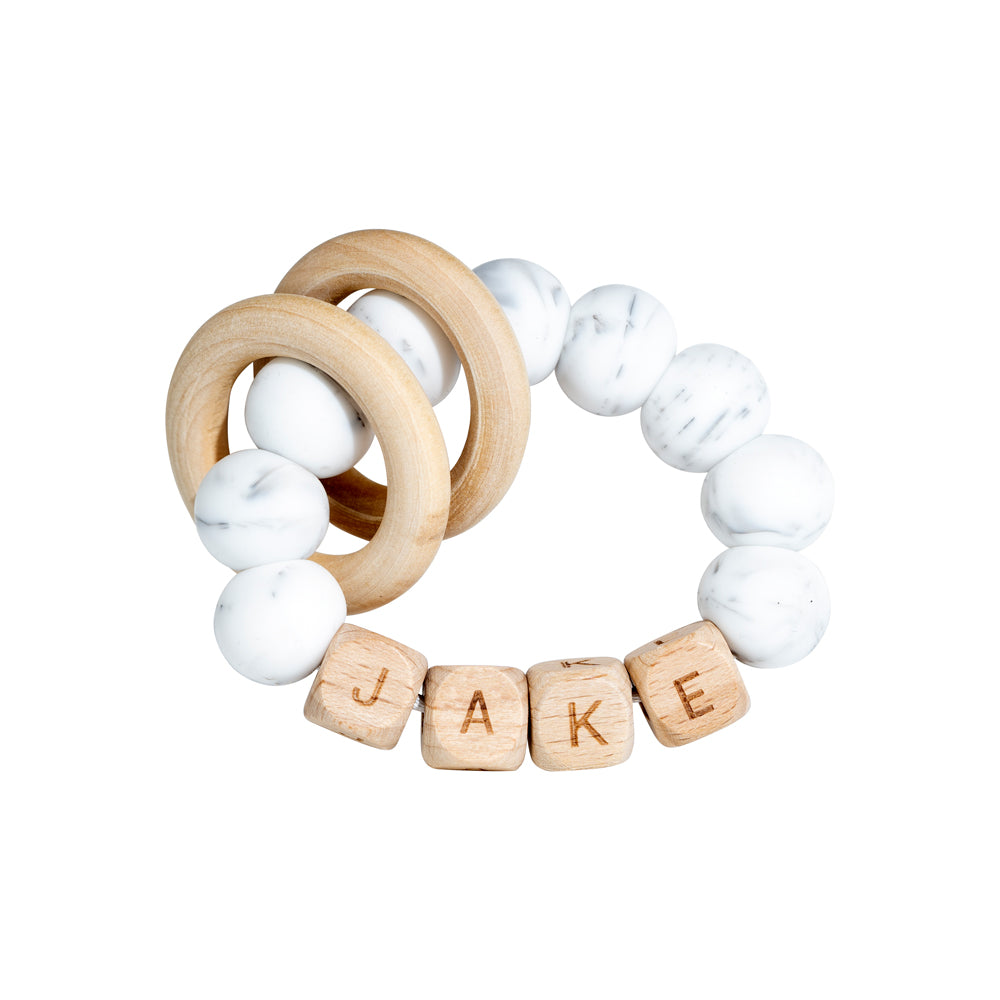 Personalized silicone teething ring with baby name, view 34