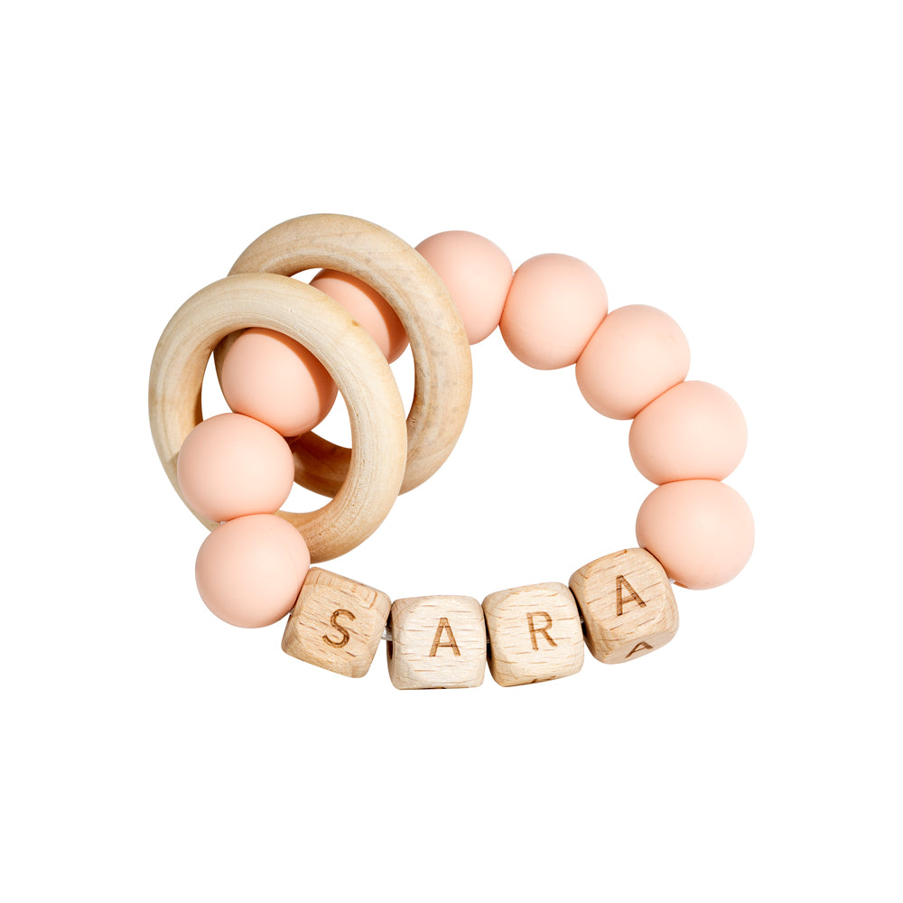 Personalized silicone teething ring with baby name, view 39